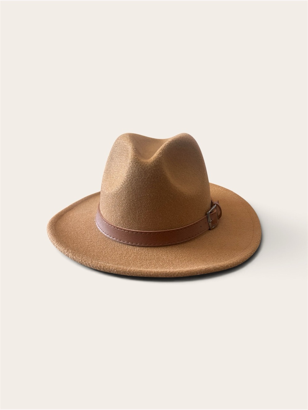 Classic Men's Felt Fedora Hat in Tan